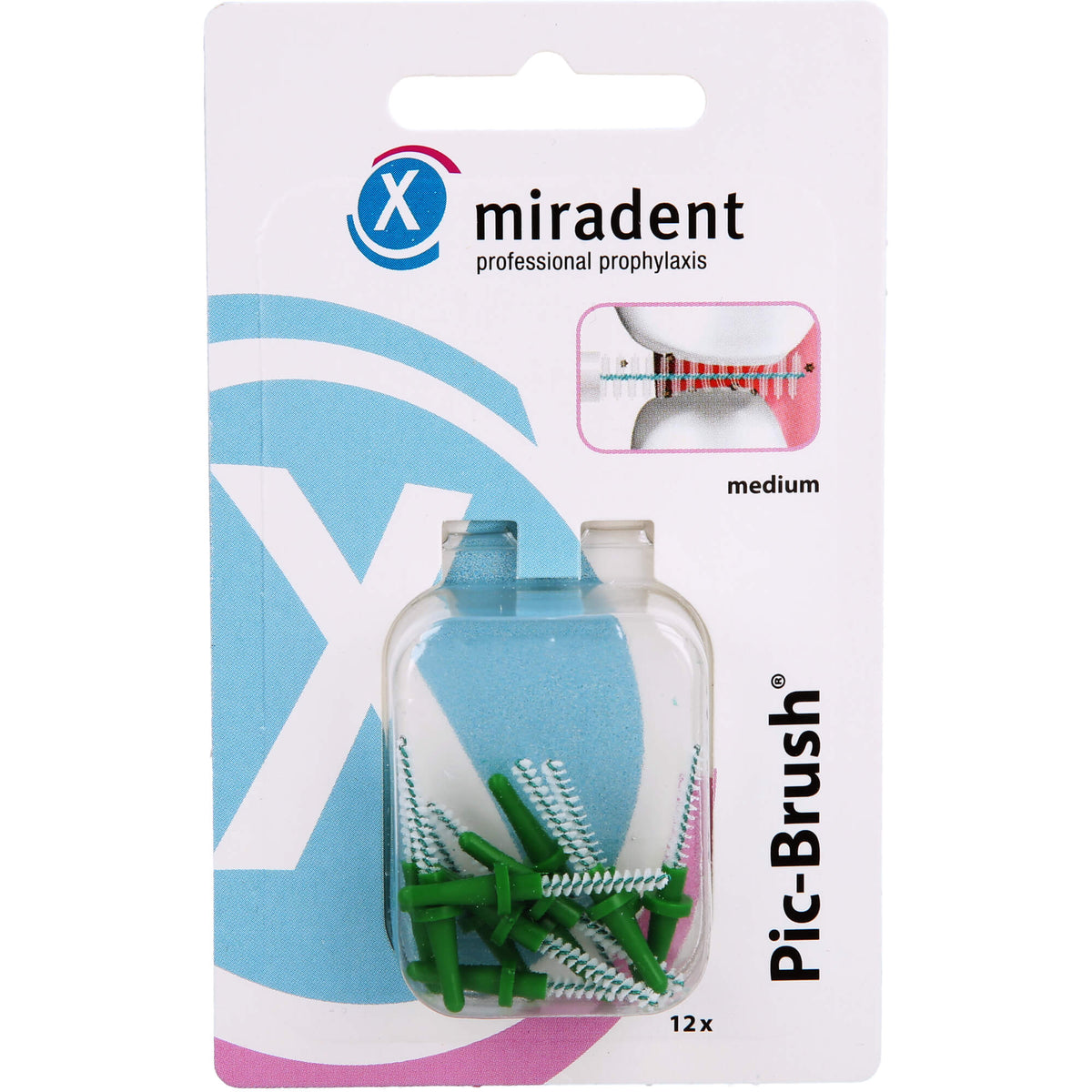MIRADENT Interd.Pic-Brush Ersatzb.medium gr�n 12 St