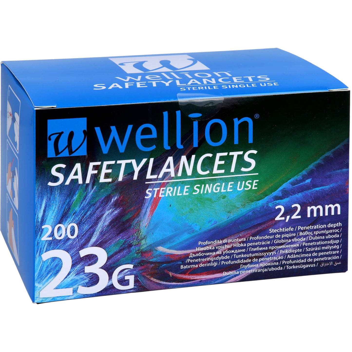 WELLION Safetylancets 23 G Sicherheitseinmallanz. 200 St