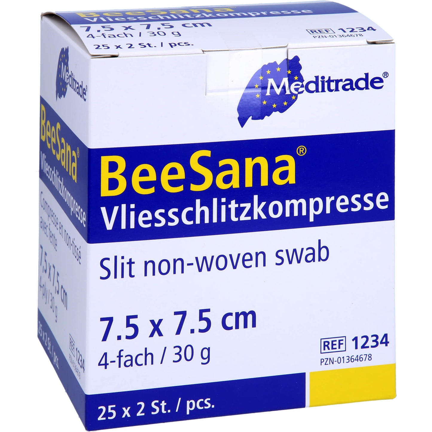 SCHLITZKOMPRESSEN Vlies 7,5x7,5 cm steril 4fach 25X2 St
