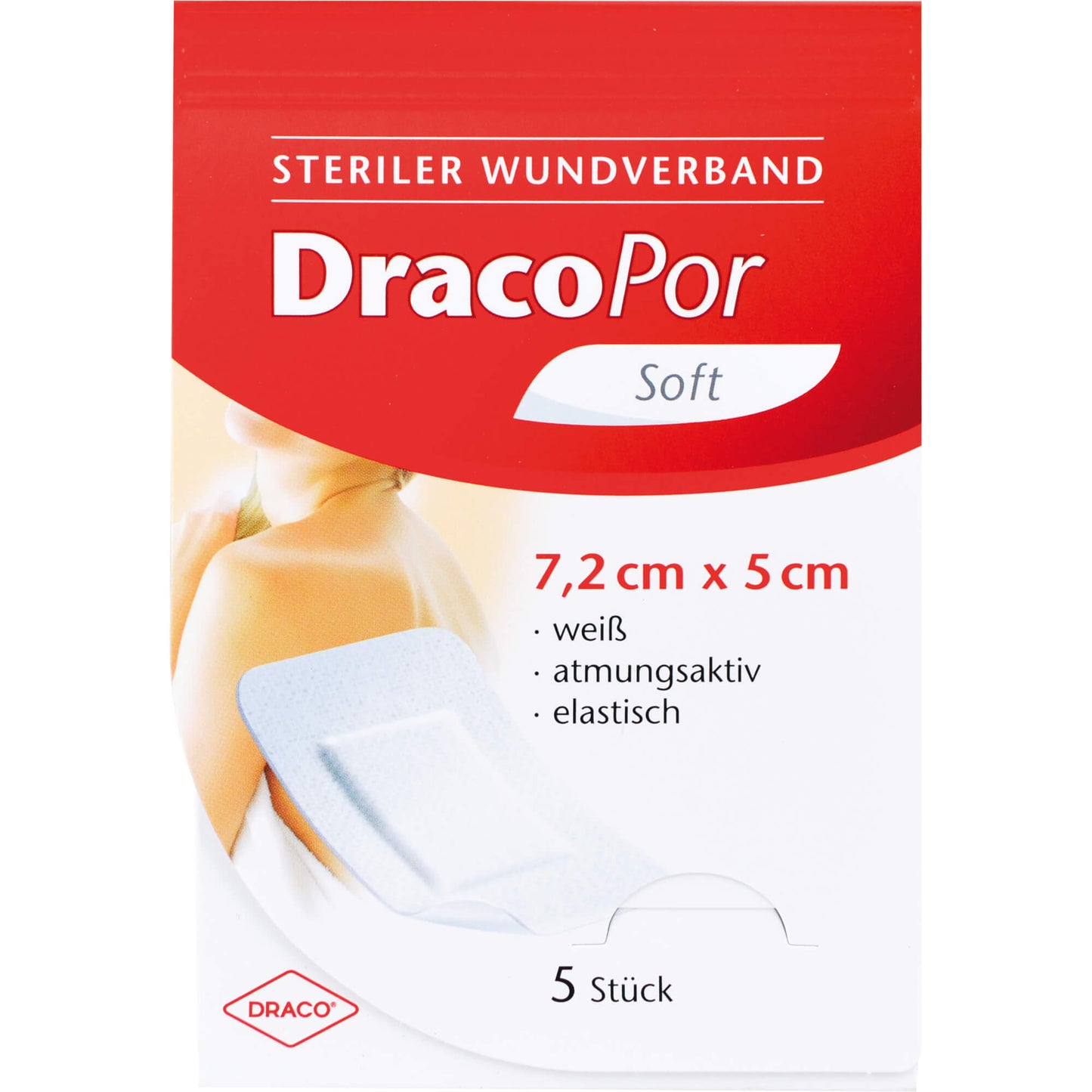 DRACOPOR Wundverband 5x7,2 cm steril 5 St