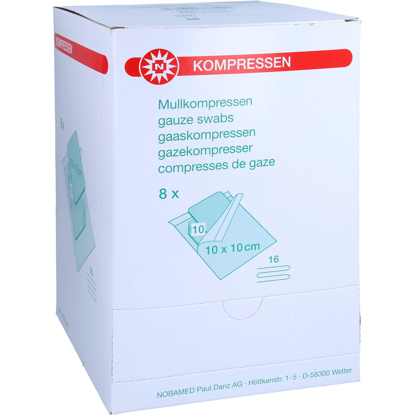 MULLKOMPRESSEN 10x10 cm steril 16fach 8X10 St