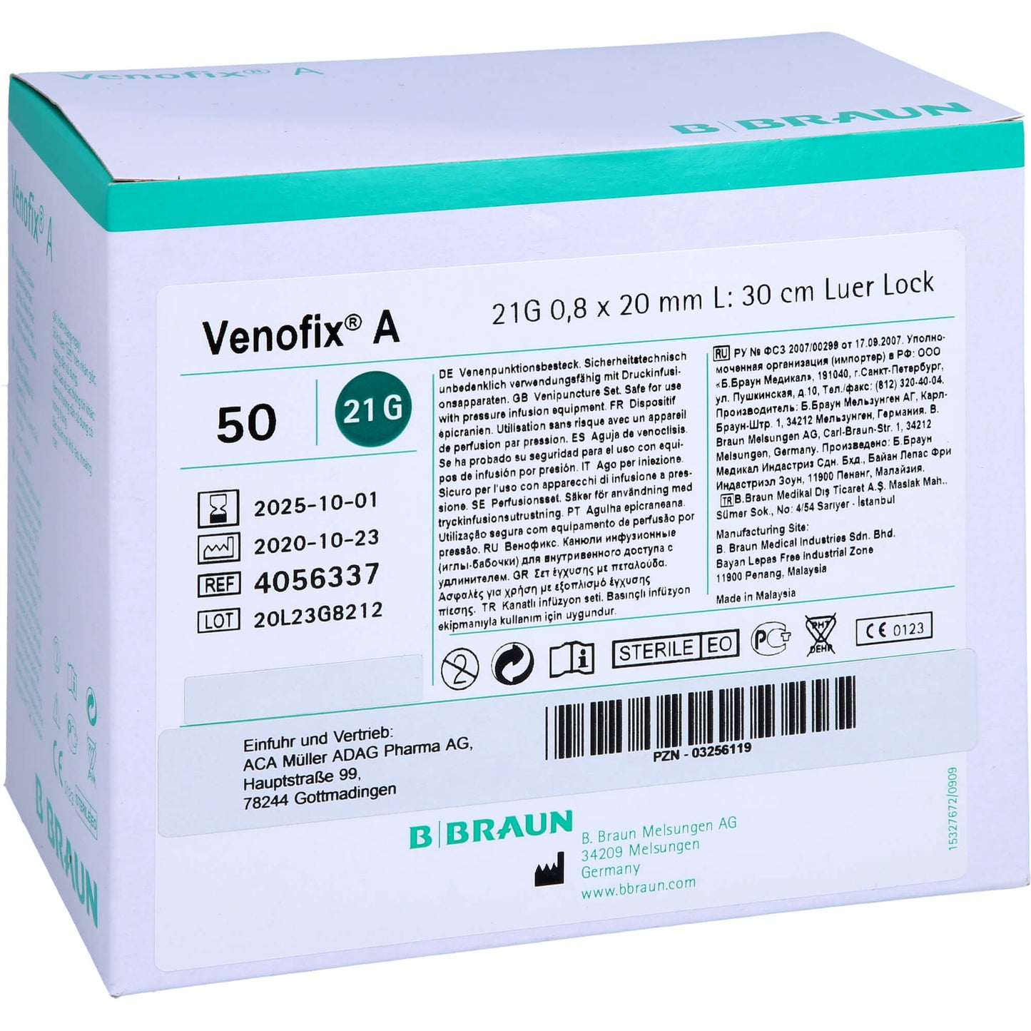 VENOFIX A Venenpunktionsb.21 G 0,8x19mm 30cm grün 50 St