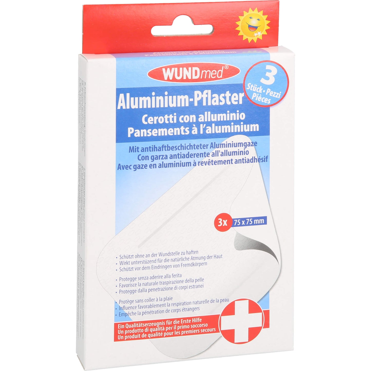 PFLASTER m.Aluminiumgaze Schürfwunden 3 St