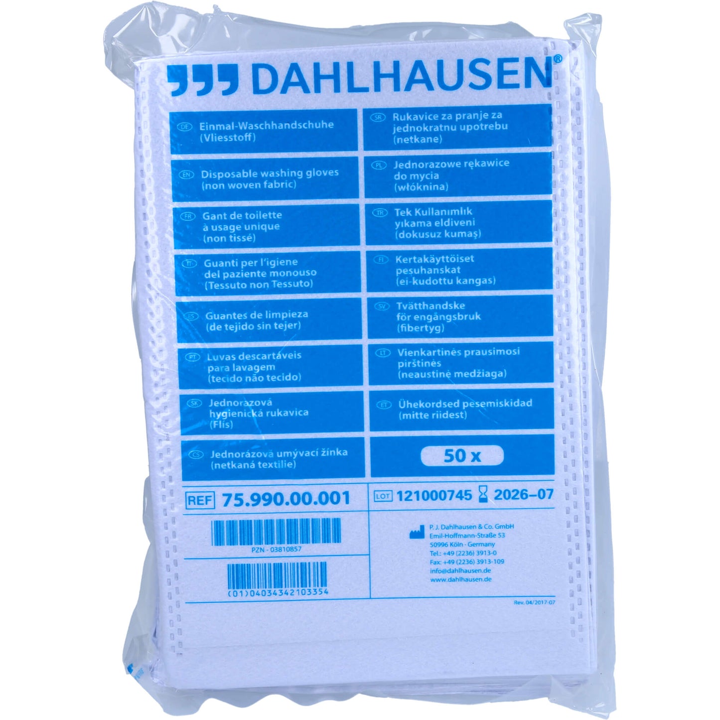 WASCHHANDSCHUHE Flauschvlies 14,5x22 cm 50 St