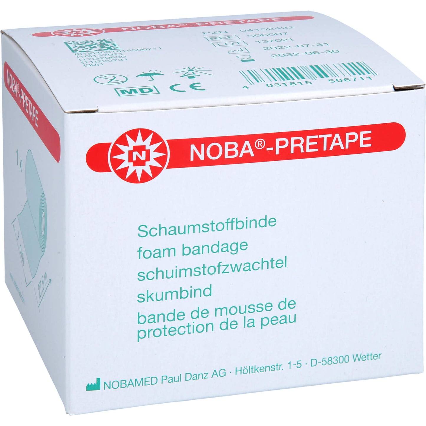 NOBA PRETAPE Schaumstoffbinde 7 cmx27,5 m 1 St