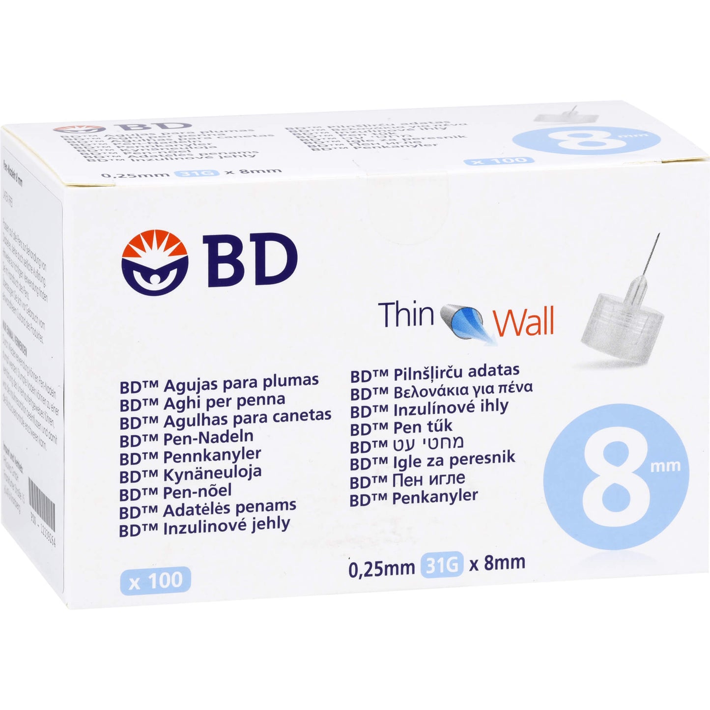BD THIN Wall Pen-Nadeln 0,25 31 Gx8 mm 100 St