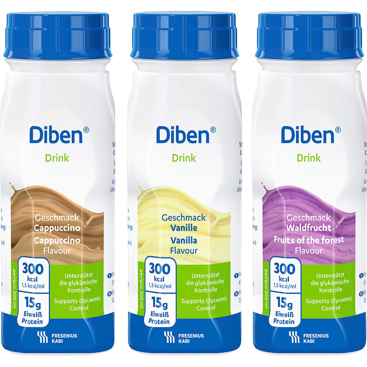 DIBEN DRINK Mischkarton 1.5 kcal/ml Trinkflasche 24X200 ml