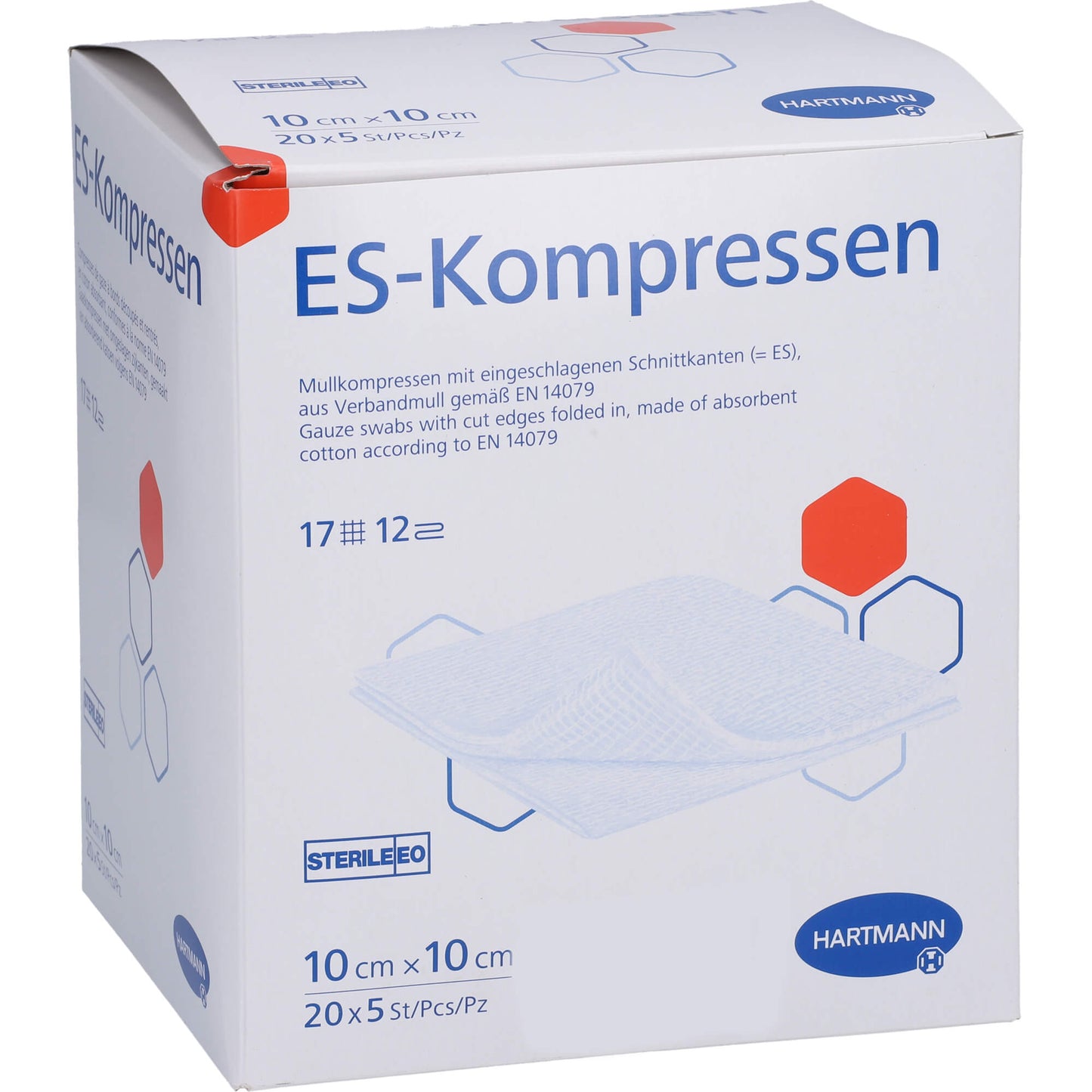 ES-KOMPRESSEN steril 10x10 cm 12fach Großpackung 20X5 St
