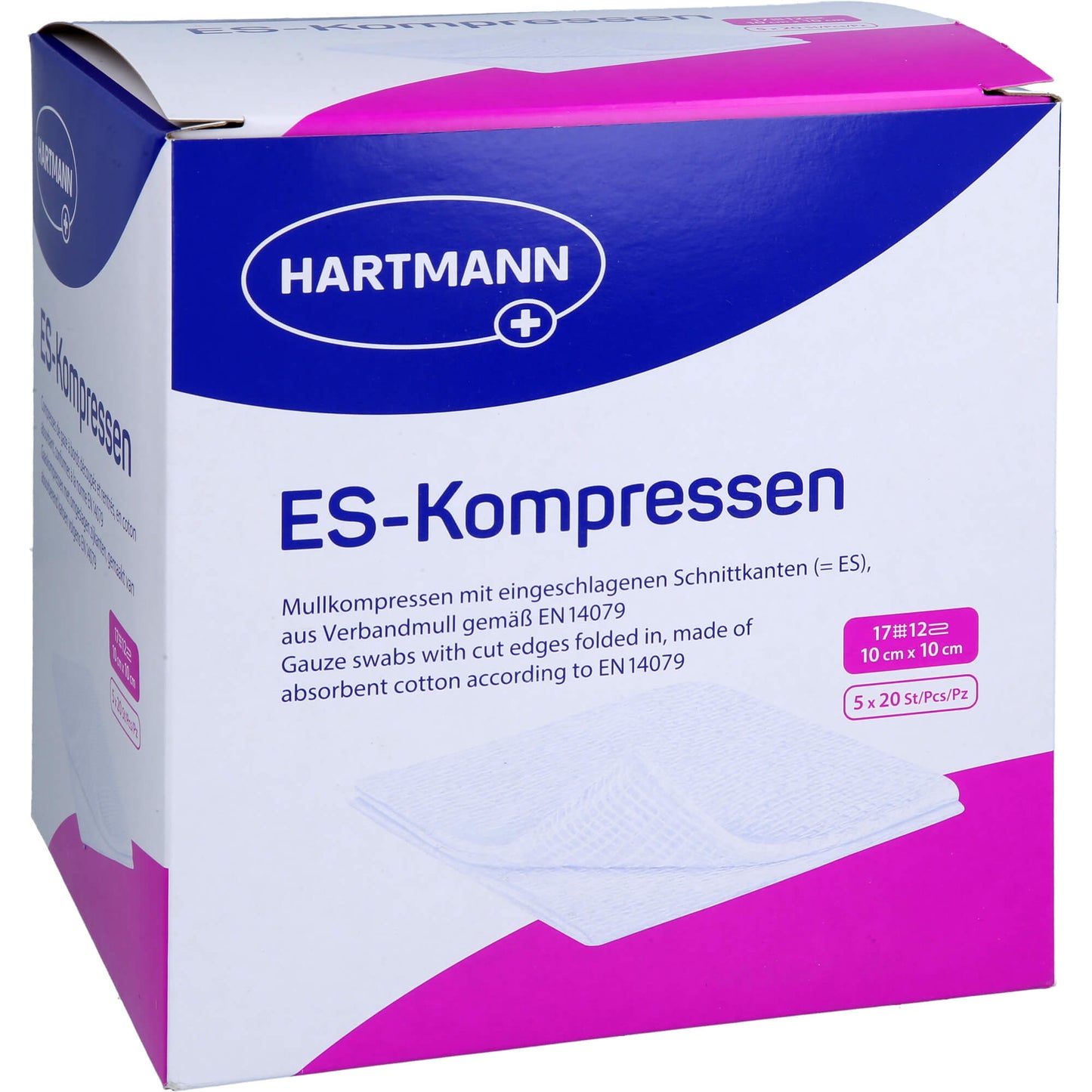 ES-KOMPRESSEN steril 10x10 cm 12fach Großpackung 5X20 St