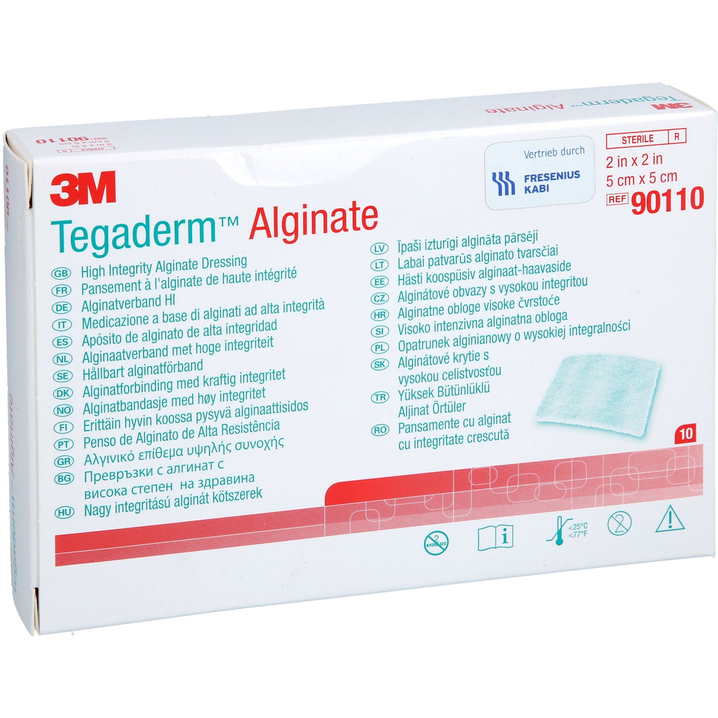 TEGADERM Alginate FK Kompressen 5x5 cm 90110 10 St