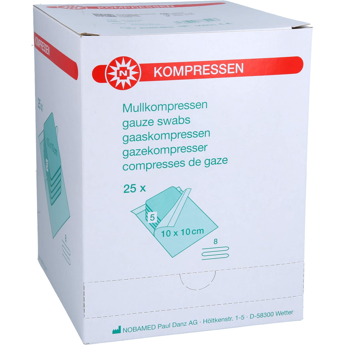 MULLKOMPRESSEN 10x10 cm steril 8fach 25X5 St