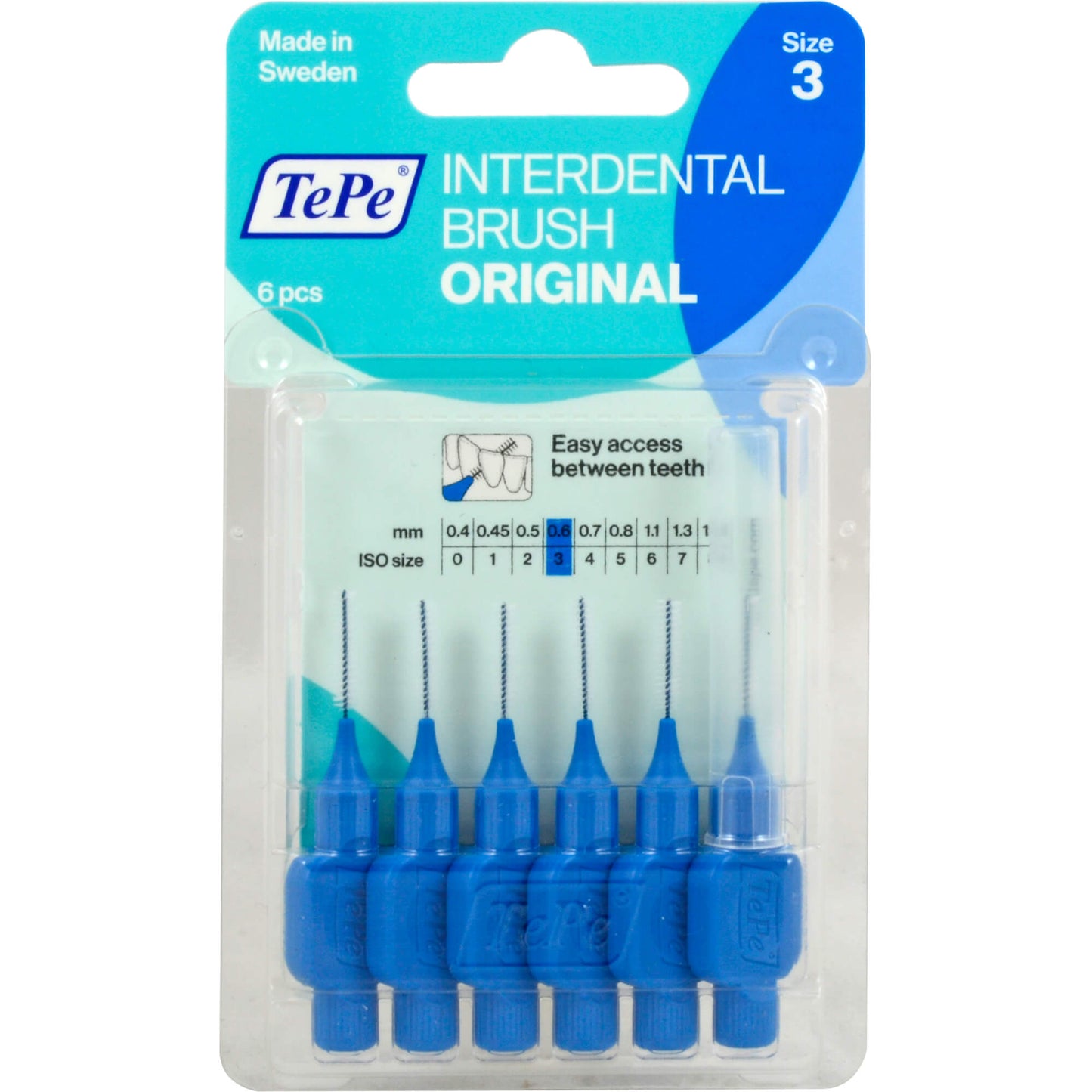 TEPE Interdentalbürste 0,6mm blau 6 St