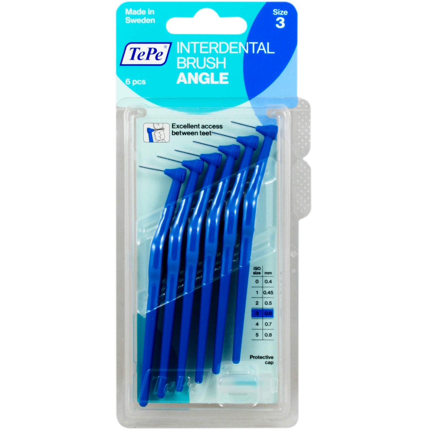 TEPE Angle Interdentalbürste 0,6mm blau 6 St