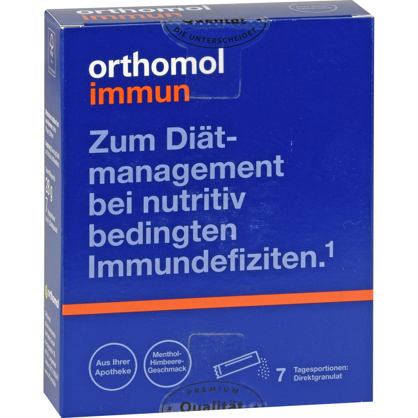 ORTHOMOL Immun Direktgranulat Himbeer/Menthol 7 St