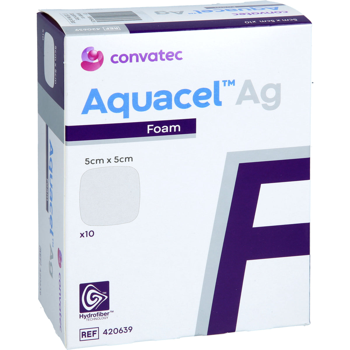 AQUACEL Ag Foam nicht adhäsiv 5x5 cm Verband 10 St