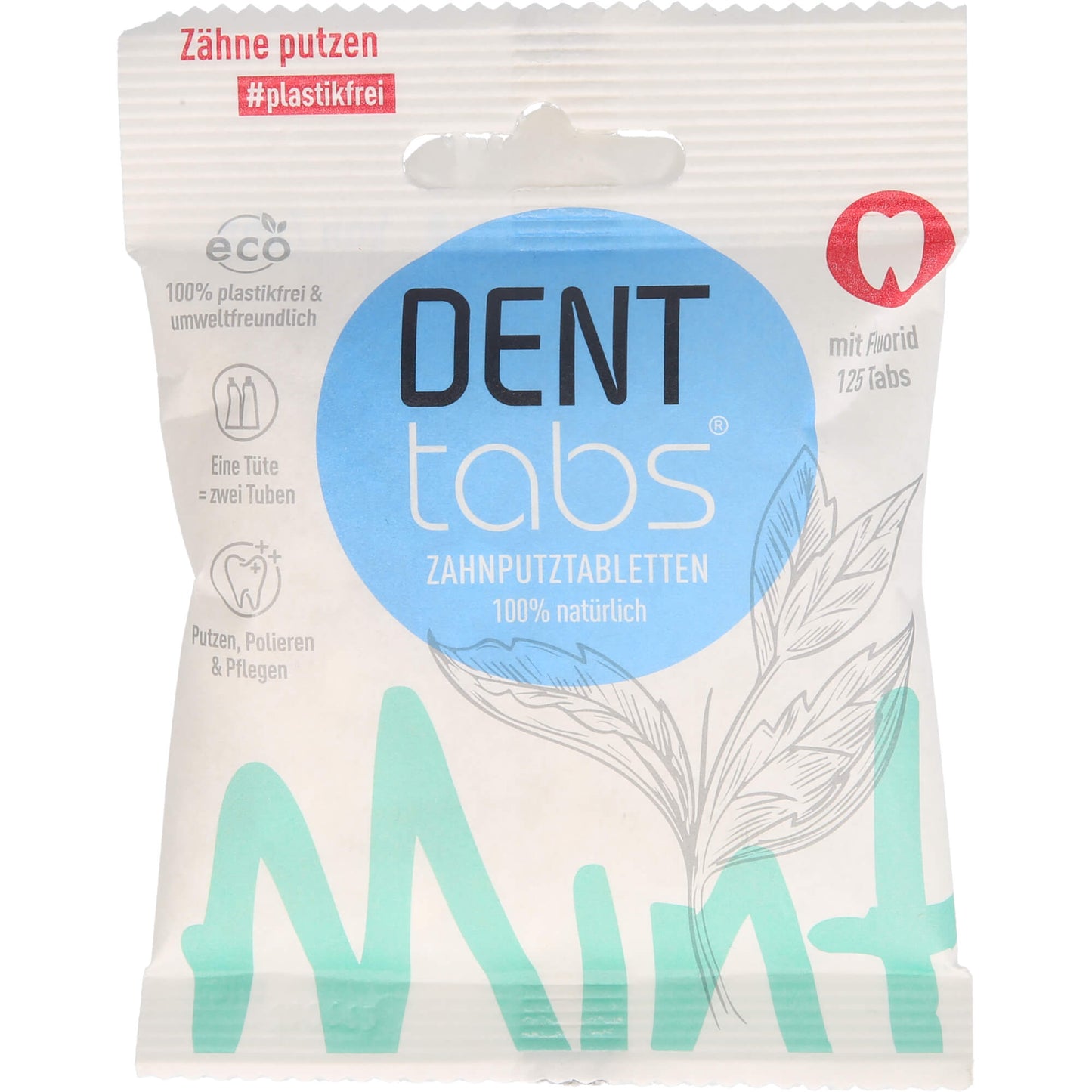 DENTTABS Zahnputztabletten stevia-mint m.Fluorid 125 St