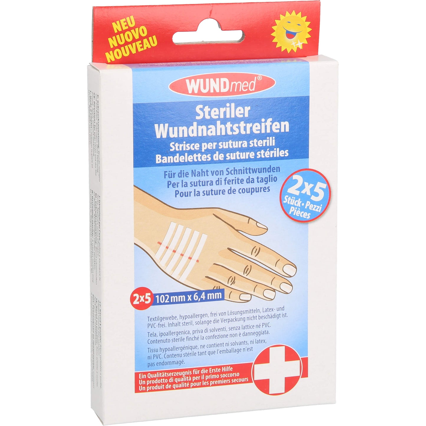 WUNDNAHTSTREIFEN 6,4x102 mm 2X5 St