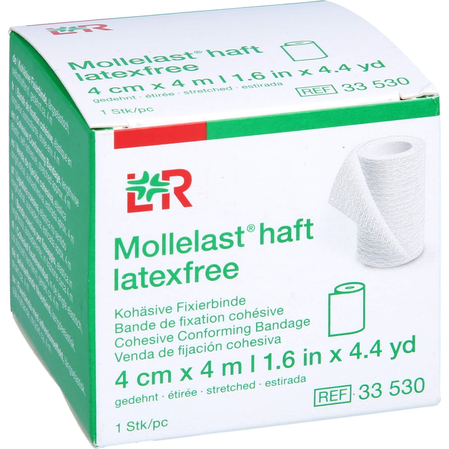 MOLLELAST haft Binden latexfrei 4 cmx4 m weiß 1 St
