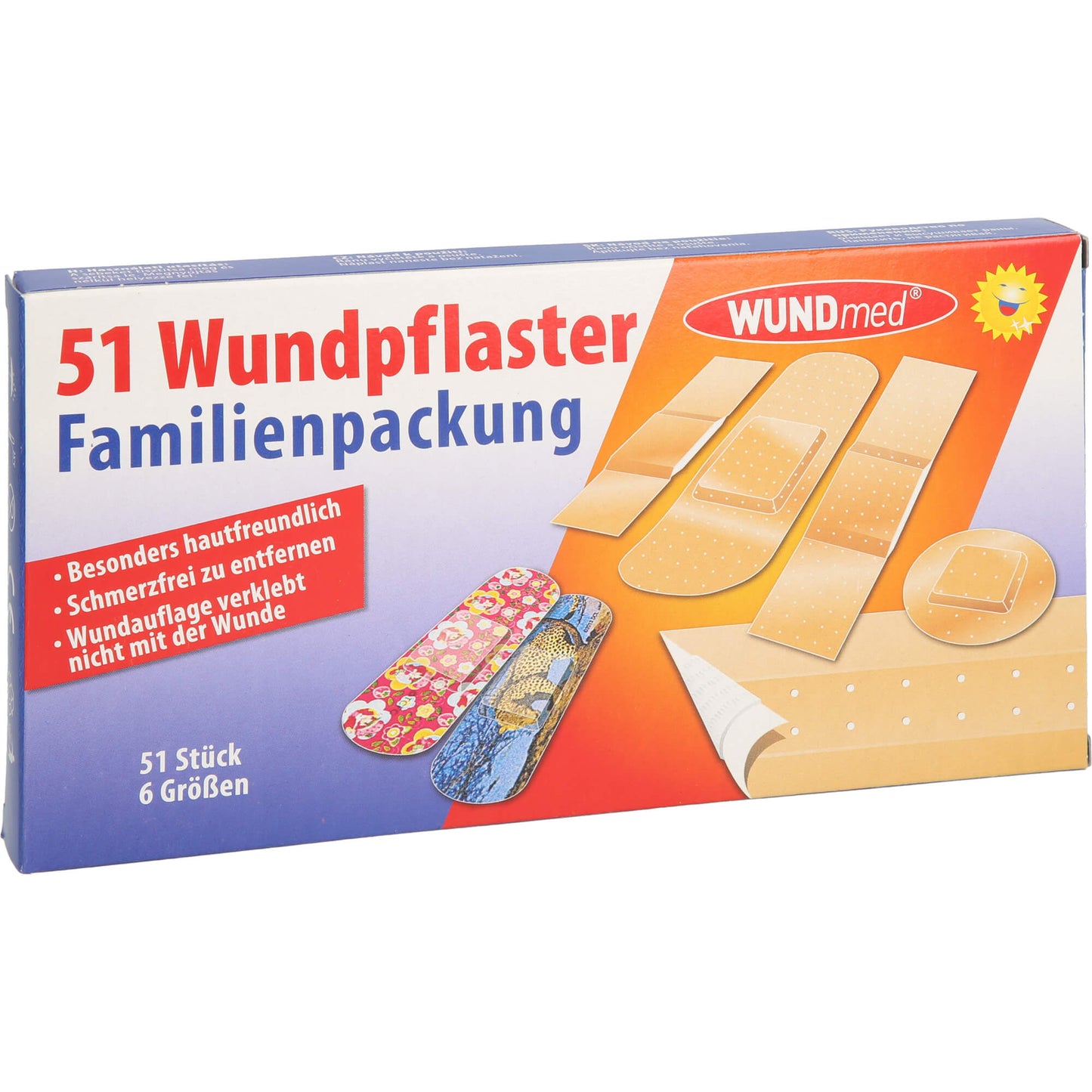 WUNDPFLASTER Familienpackung 6 Größen 51 St