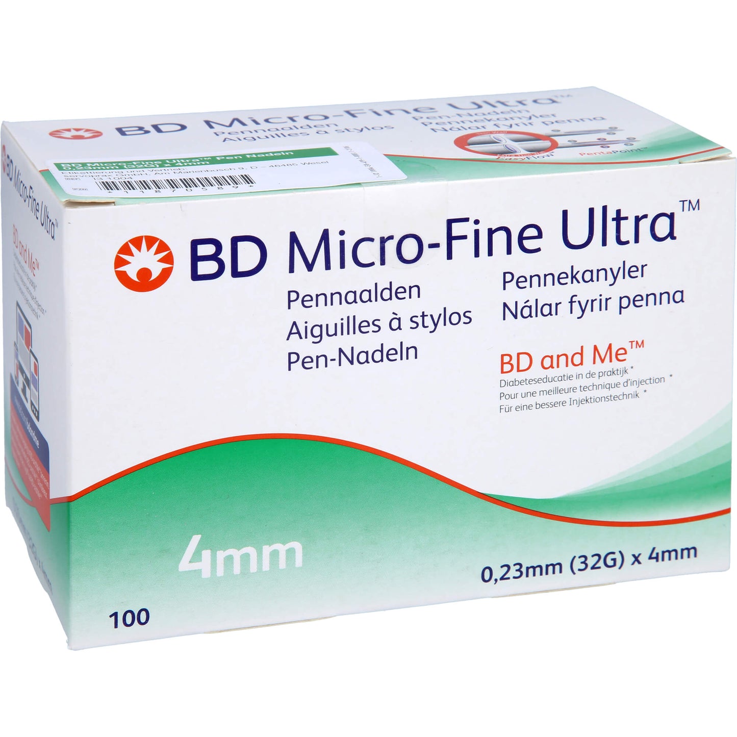 BD MICRO-FINE ULTRA Pentapoint Pen-Nadeln 0,23x4mm 100 St