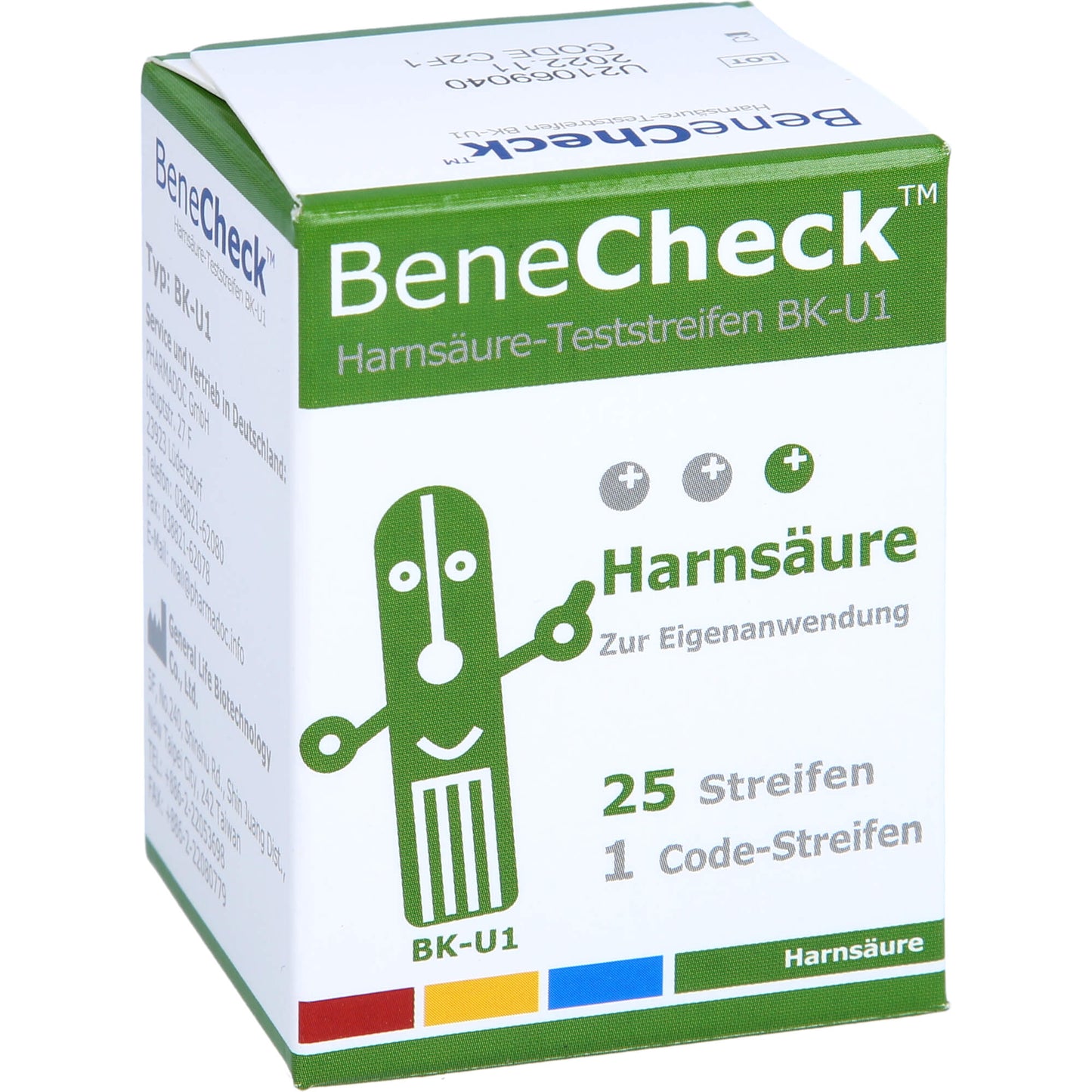 BENECHECK Harnsäure-Teststreifen BK-U1 1X25 St