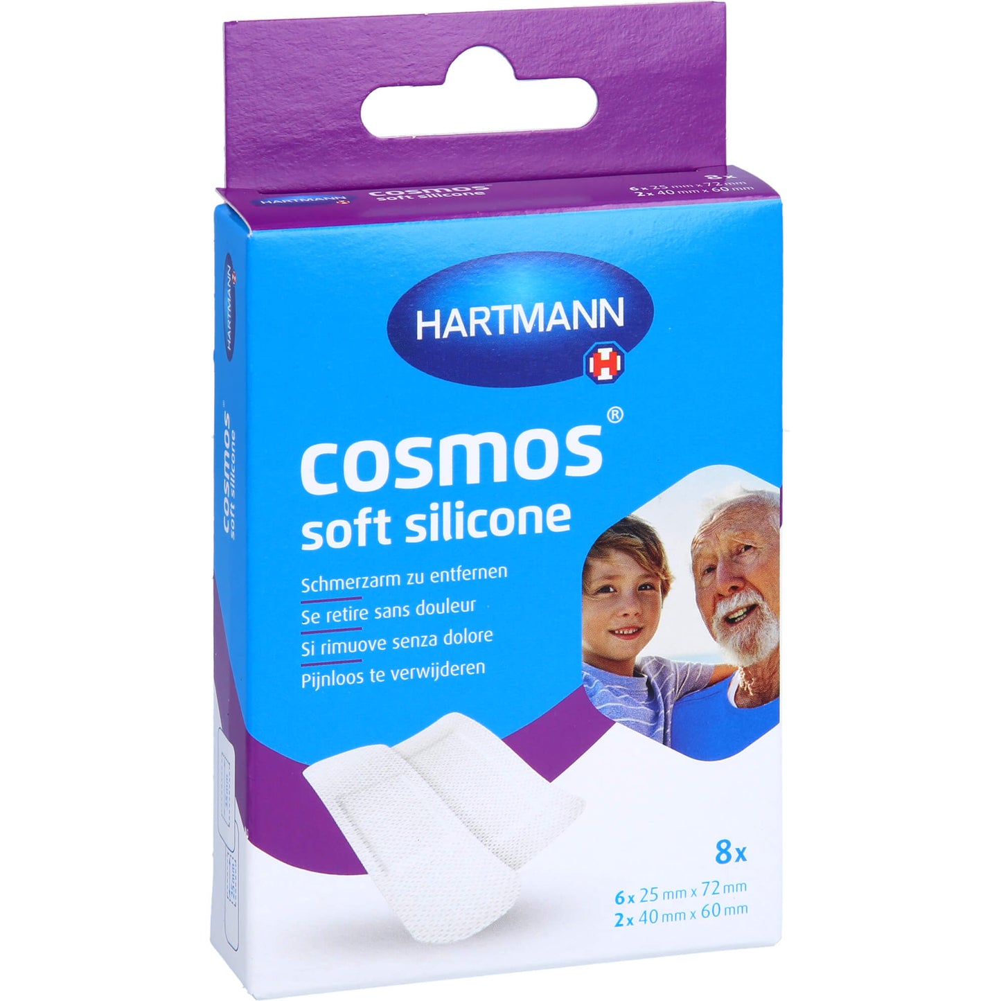 COSMOS soft silicone Pflasterstrips 2 Größen 8 St