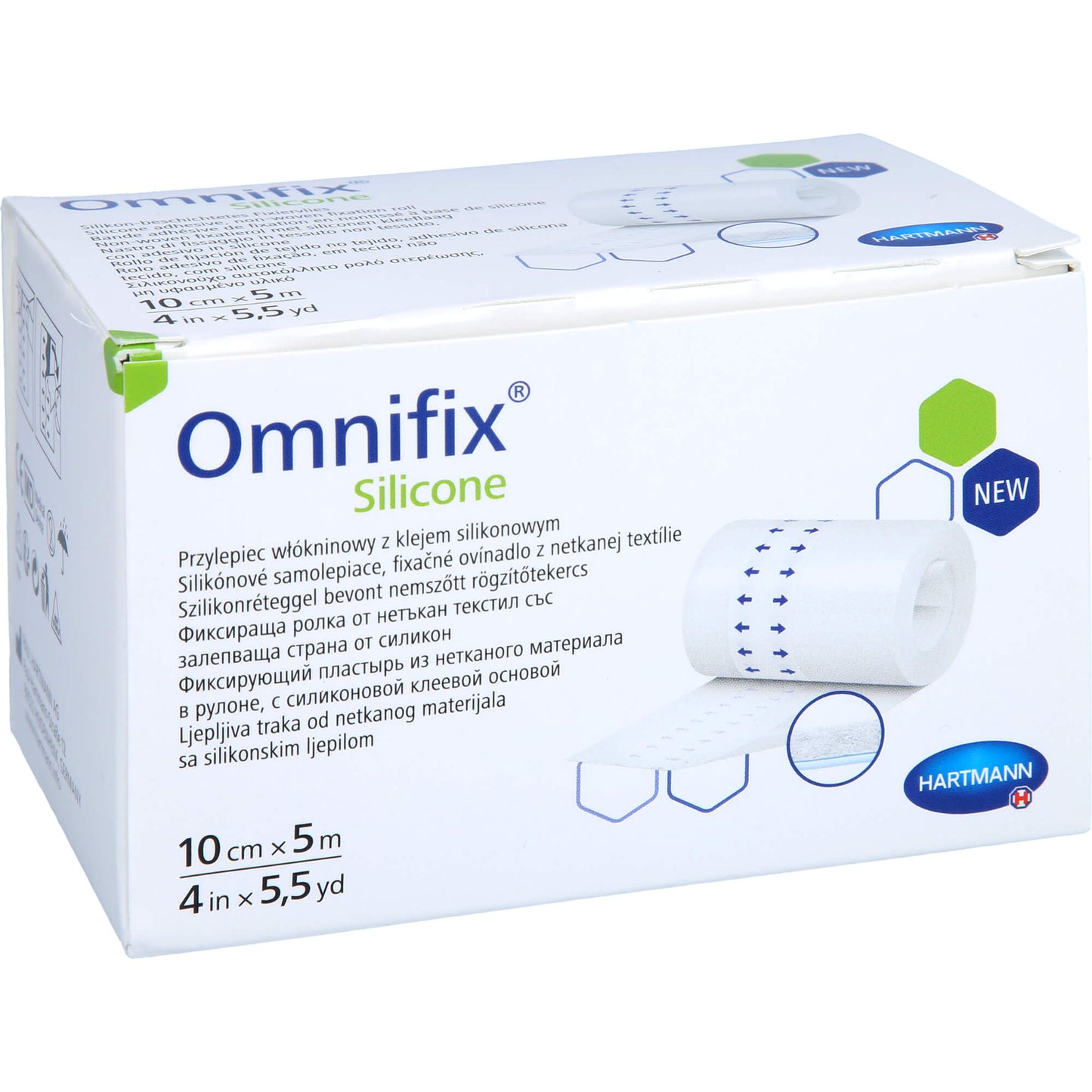 OMNIFIX silicone Fixiervlies 10 cmx5 m 1 St