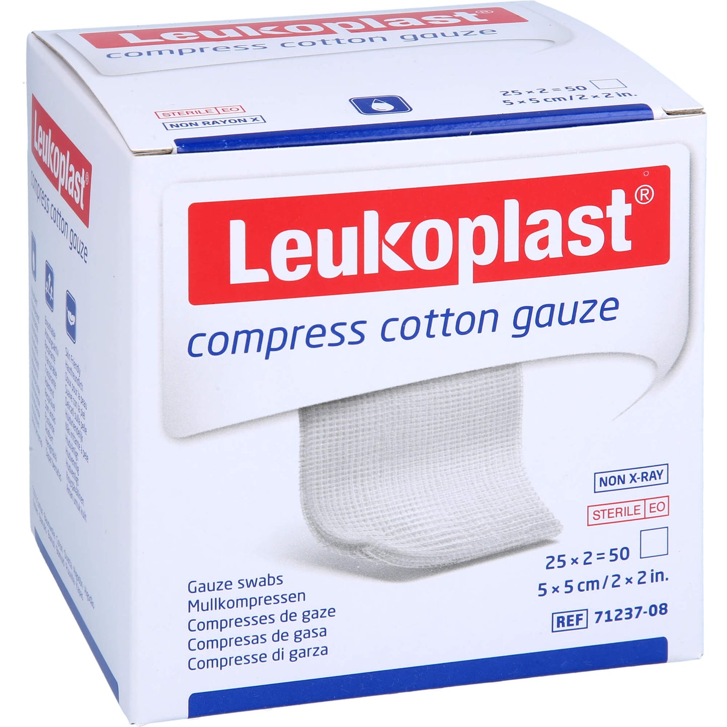 LEUKOPLAST compress Cotton Gauze 5x5cm steril 12f 25X2