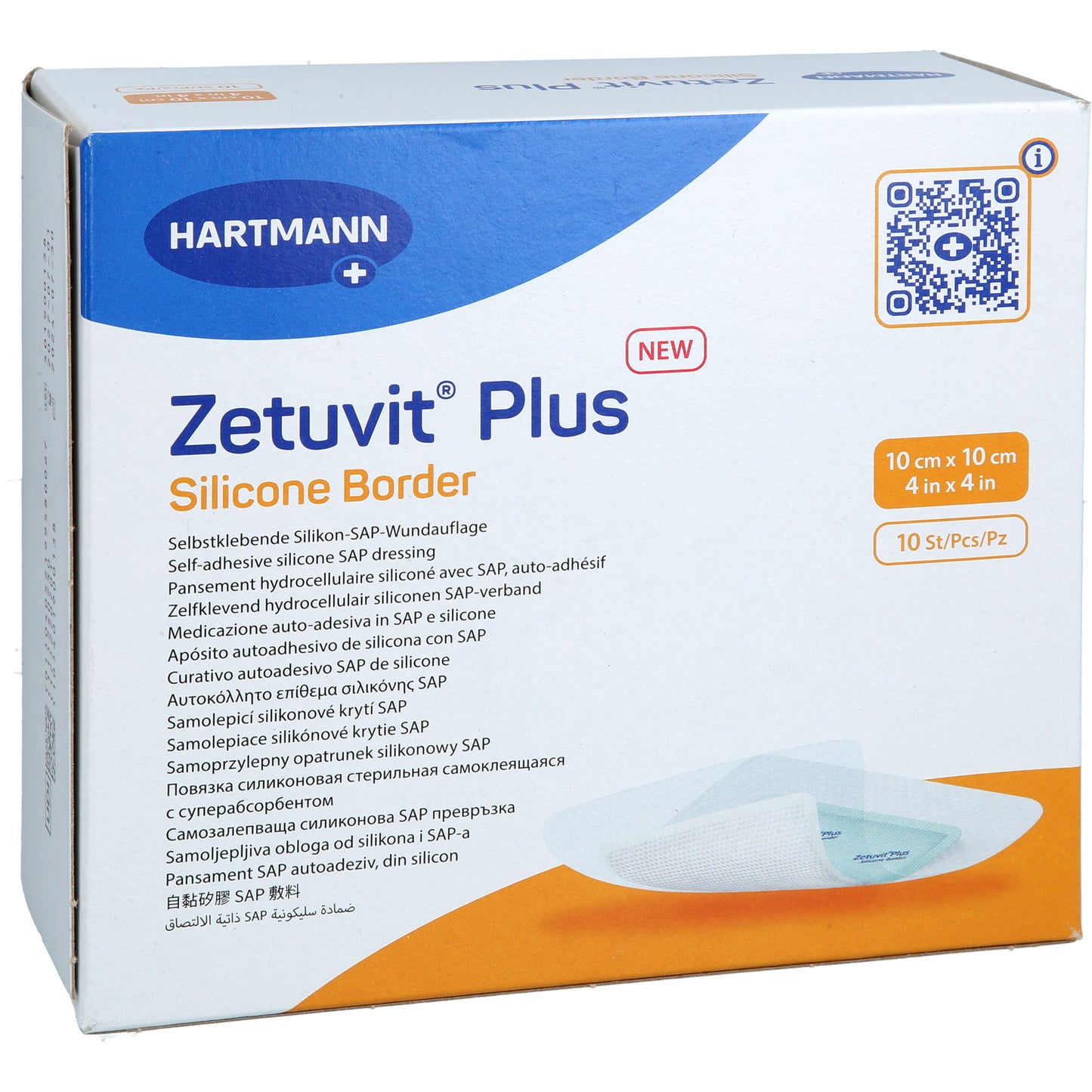 ZETUVIT Plus Silicone Border steril 10x10 cm 10 St