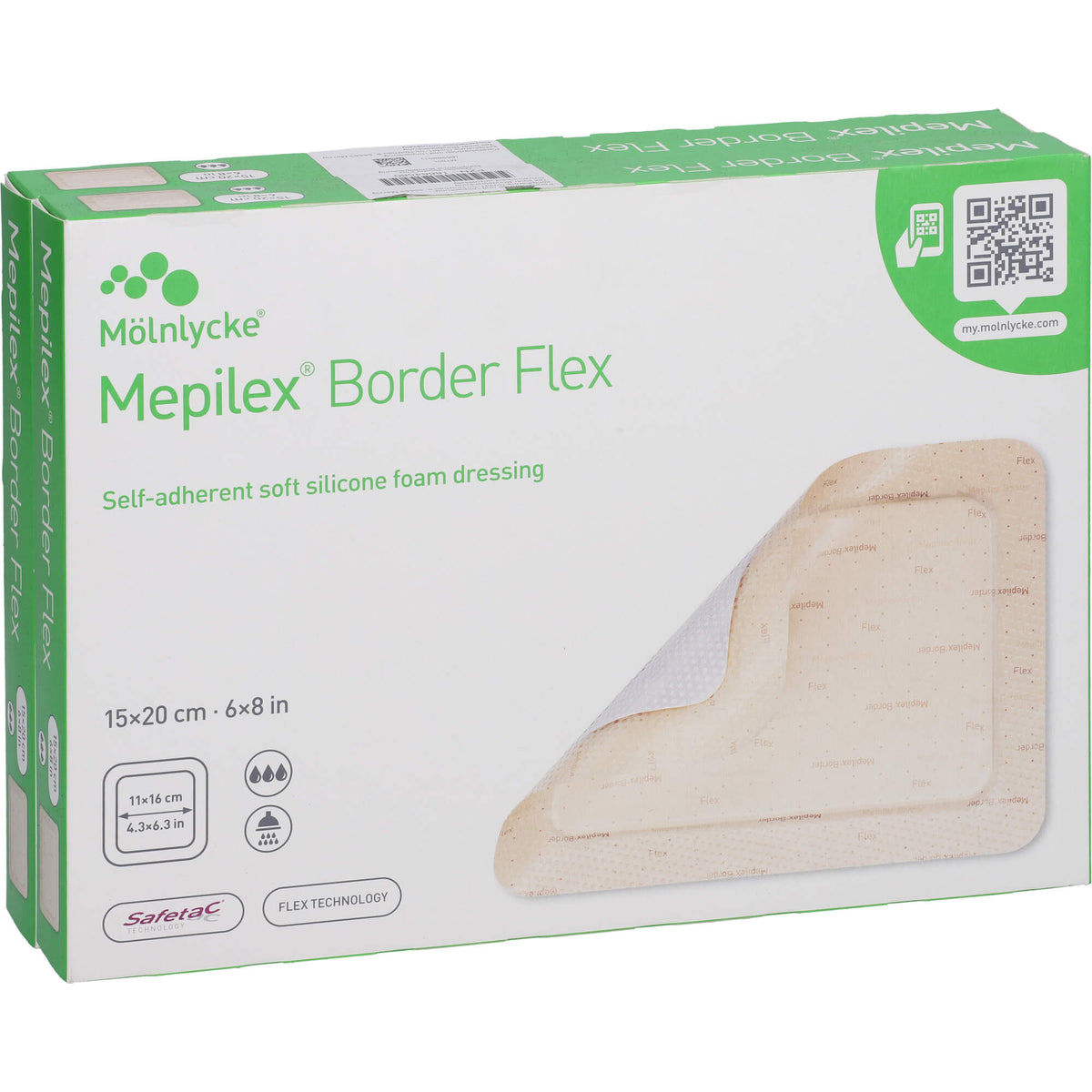 MEPILEX Border Flex Schaumverb.haftend 15x20 cm 10 St