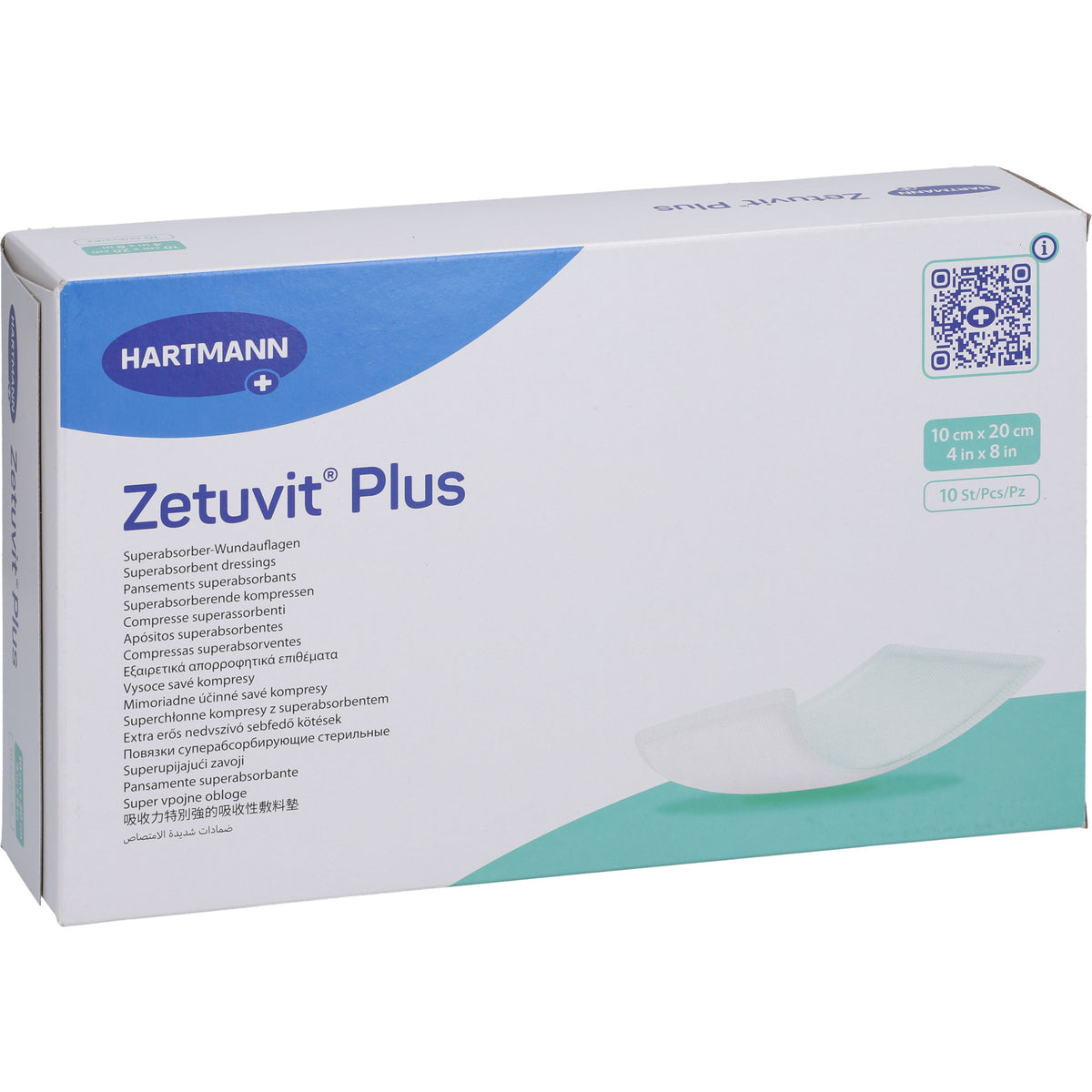 ZETUVIT Plus extrastarke Saugkompr.steril 10x20 cm 10 St