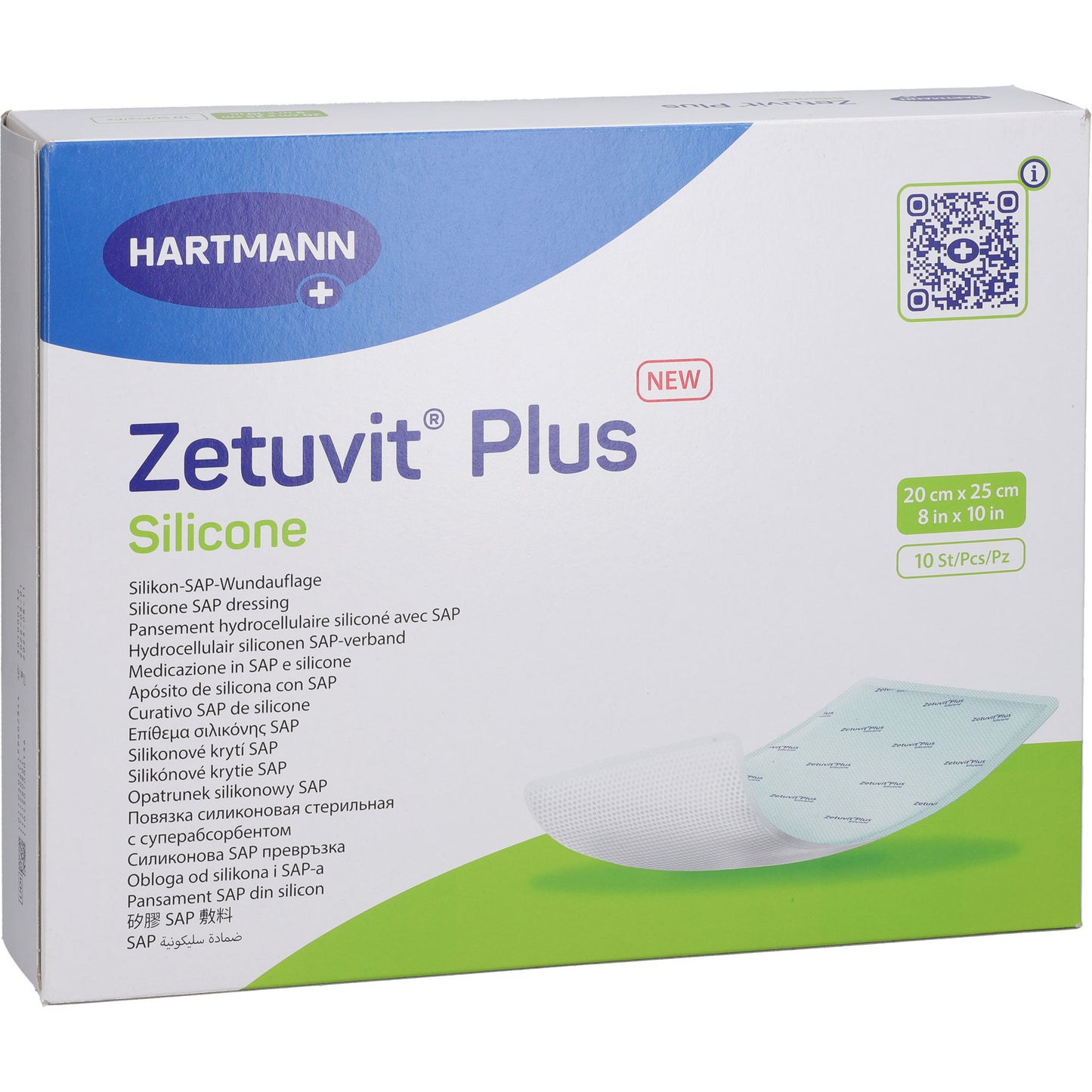 ZETUVIT Plus Silicone steril 20x25 cm 10 St