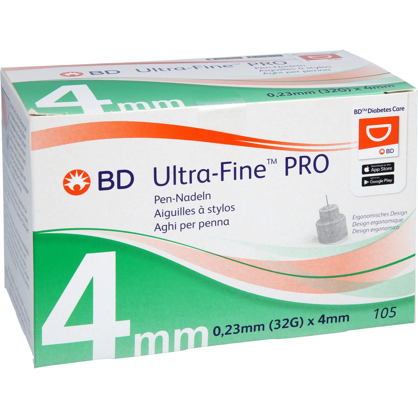 BD ULTRA-FINE PRO Pen-Nadeln 4 mm 32 G 0,23 mm 105 St