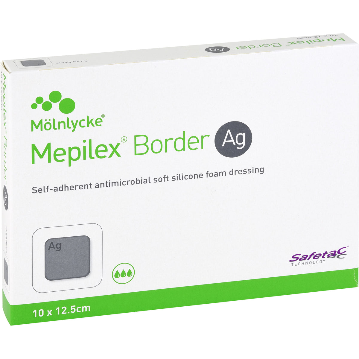 MEPILEX Border Ag Schaumverb.10x12,5 cm steril 5 St