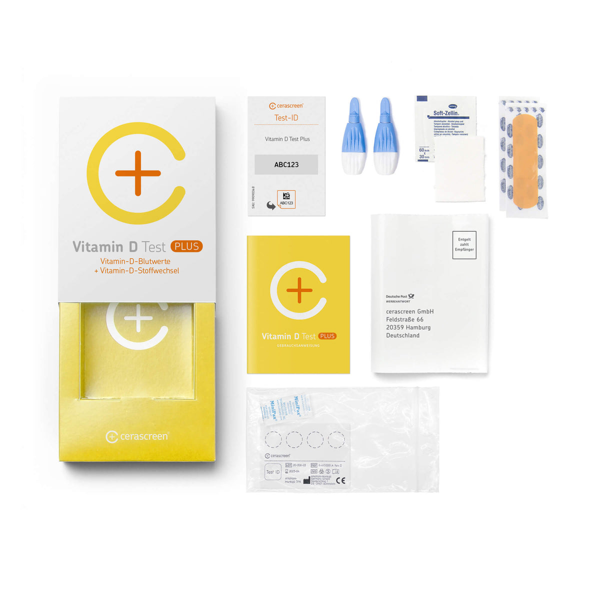 CERASCREEN Vitamin D Plus Blutwerte+Stoffwech.Test 1 St