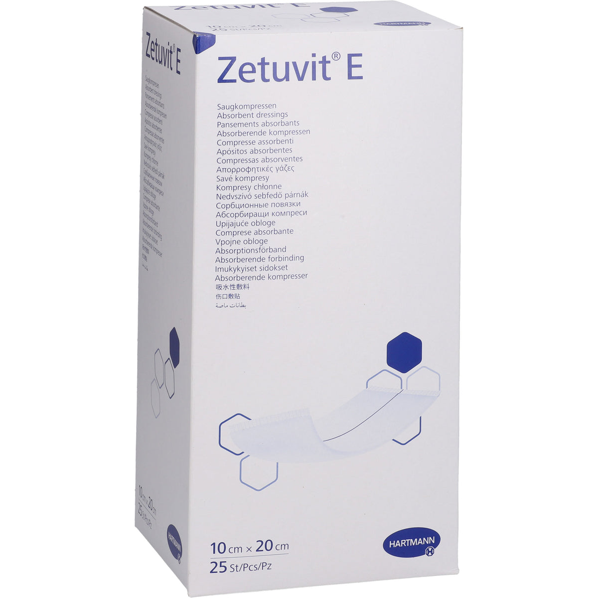 ZETUVIT E Saugkompressen steril 10x20 cm 25 St