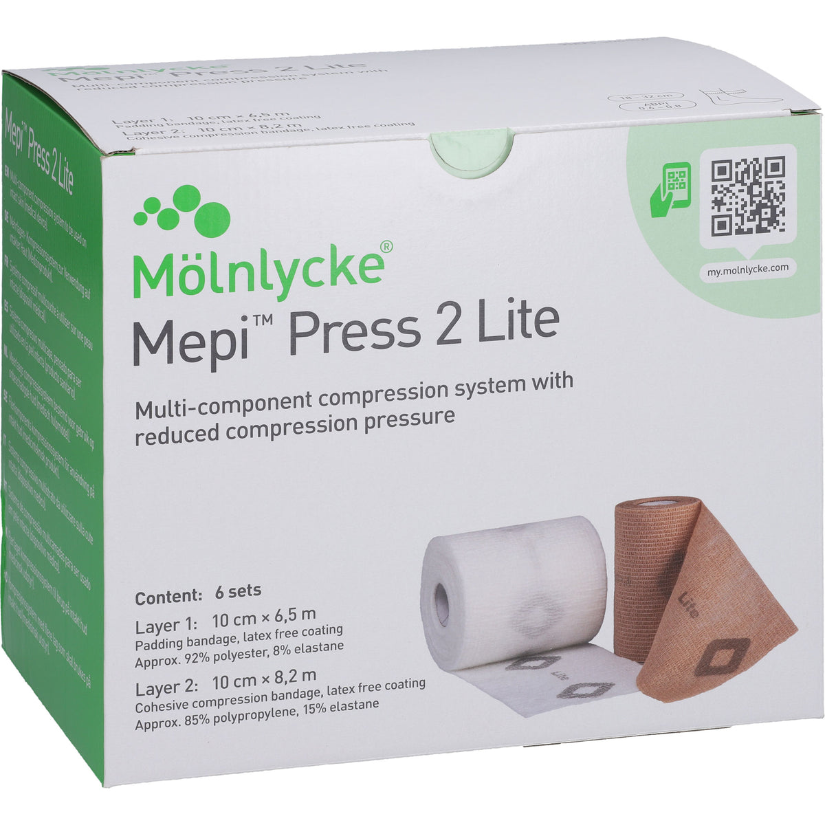 MEPI PRESS 2 Lite Komp.Sys.10cm Knöchelumf.18-32cm 6 St