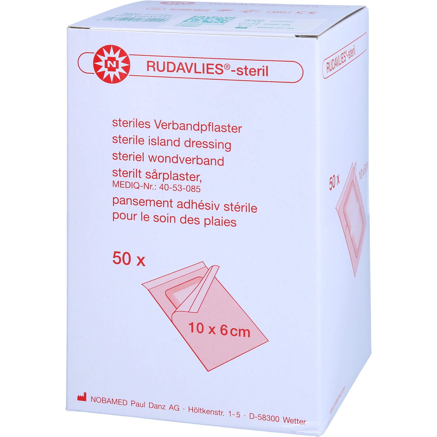 RUDAVLIES-steril Verbandpflaster 6x10 cm 50 St