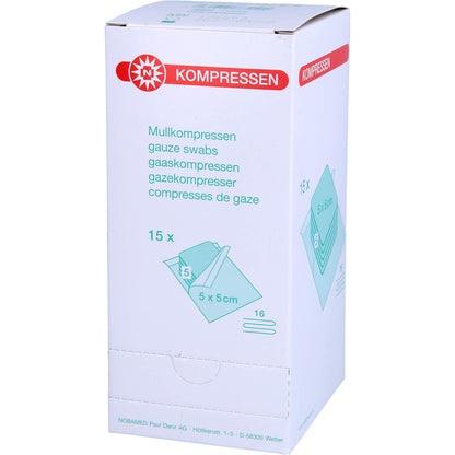 MULLKOMPRESSEN 5x5 cm steril 16fach 15X5 St
