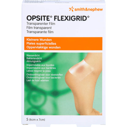 OPSITE Flexigrid transp.Wundverb.6x7 cm steril 5 St