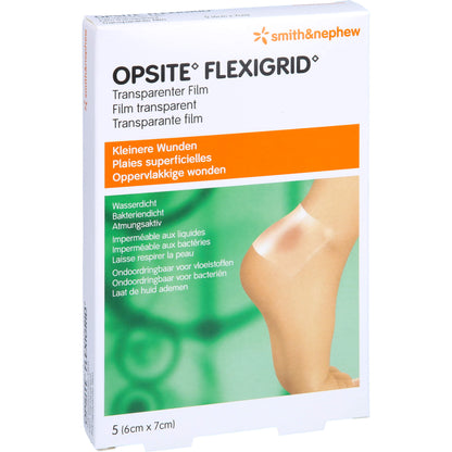 OPSITE Flexigrid transp.Wundverb.6x7 cm steril 5 St