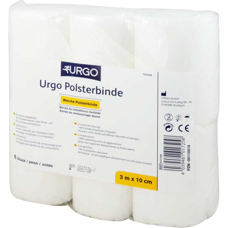 URGO POLSTERBINDE 3MX10CM 6 St