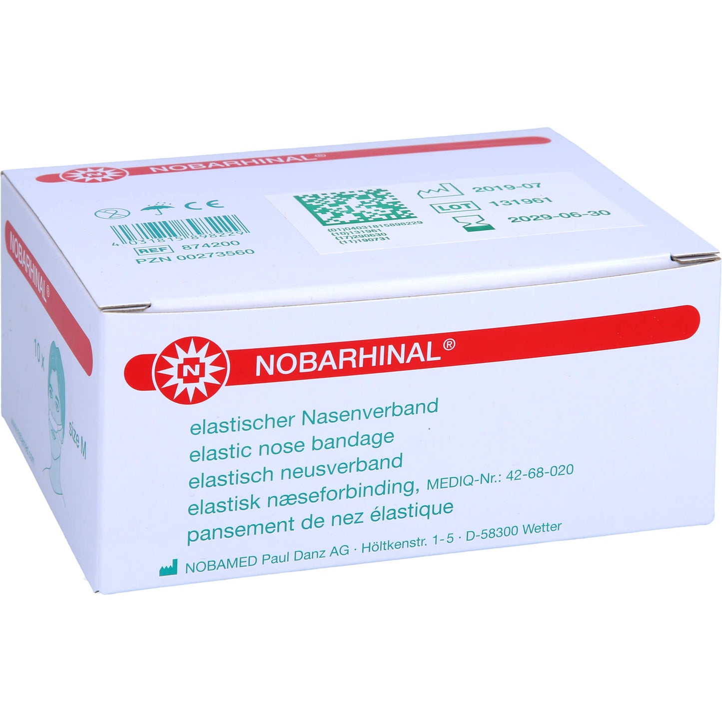 NOBARHINAL Nasenverband mittel 10 St