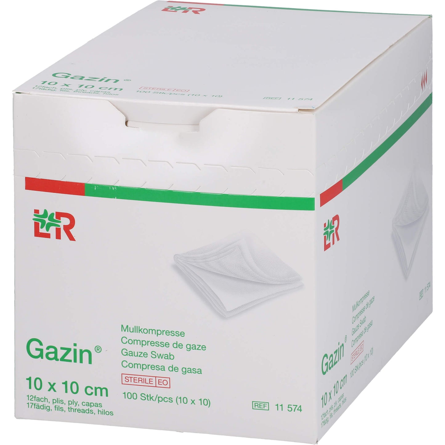 GAZIN Mullkomp.10x10 cm steril 12fach 10X10 St
