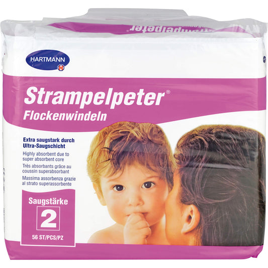 STRAMPELPETER Flockenwindeln Saugstärke 2 56 St