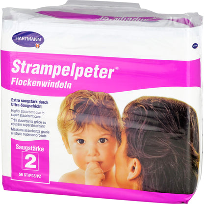 STRAMPELPETER Flockenwindeln Saugstärke 2 56 St