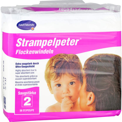 STRAMPELPETER Flockenwindeln Saugstärke 2 56 St