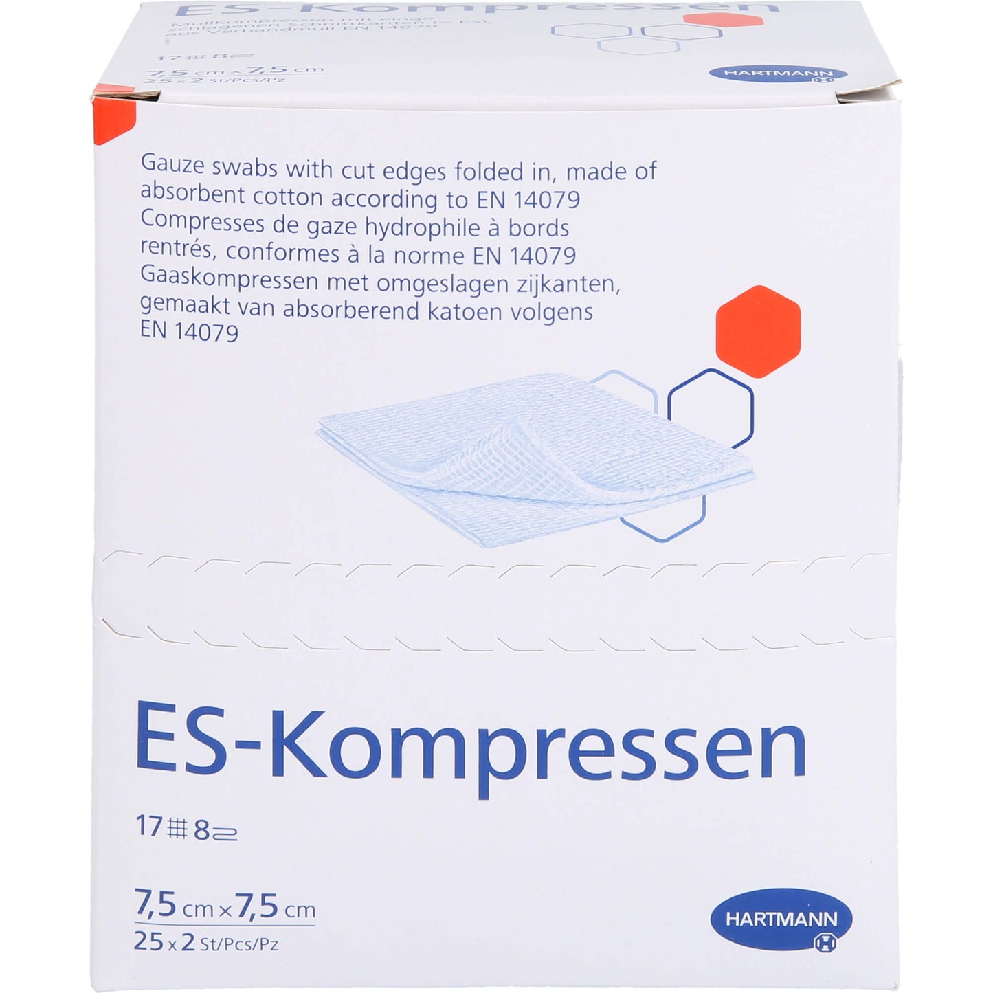 ES-KOMPRESSEN steril 7,5x7,5 cm 8fach 25X2 St