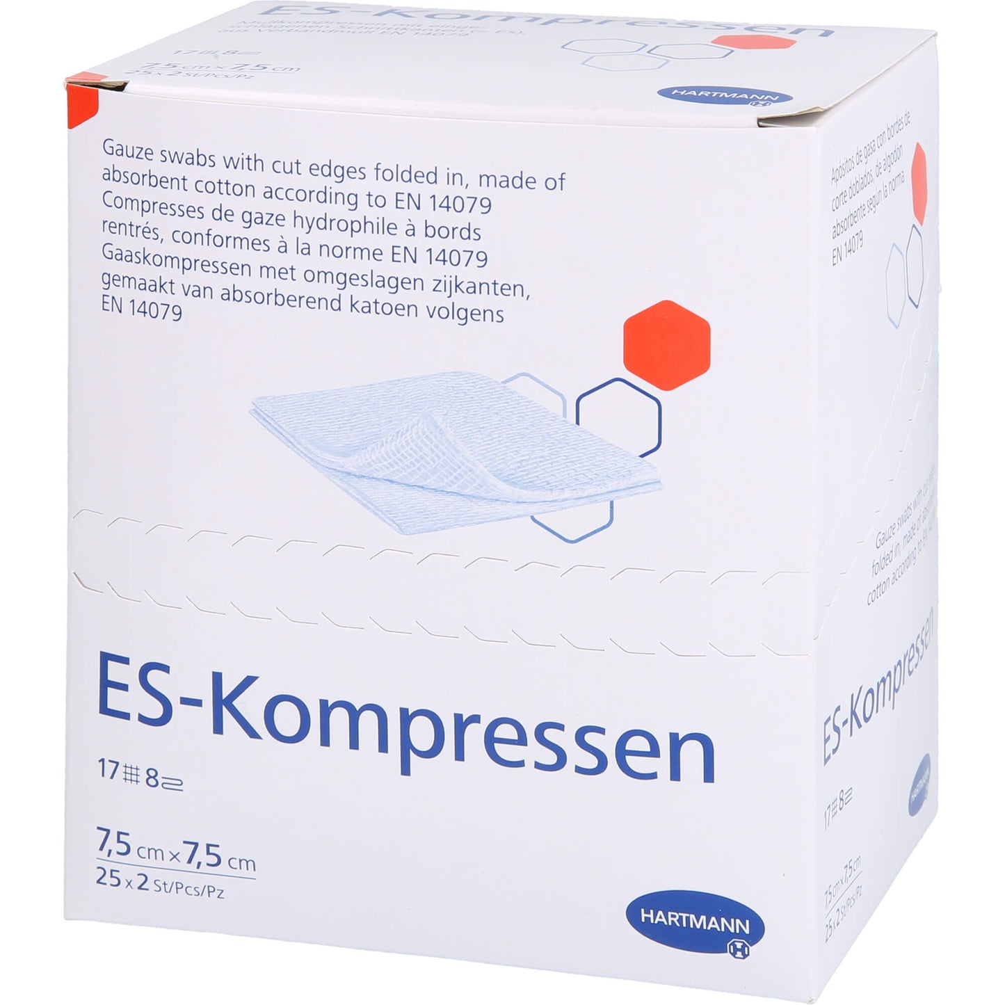 ES-KOMPRESSEN steril 7,5x7,5 cm 8fach 25X2 St