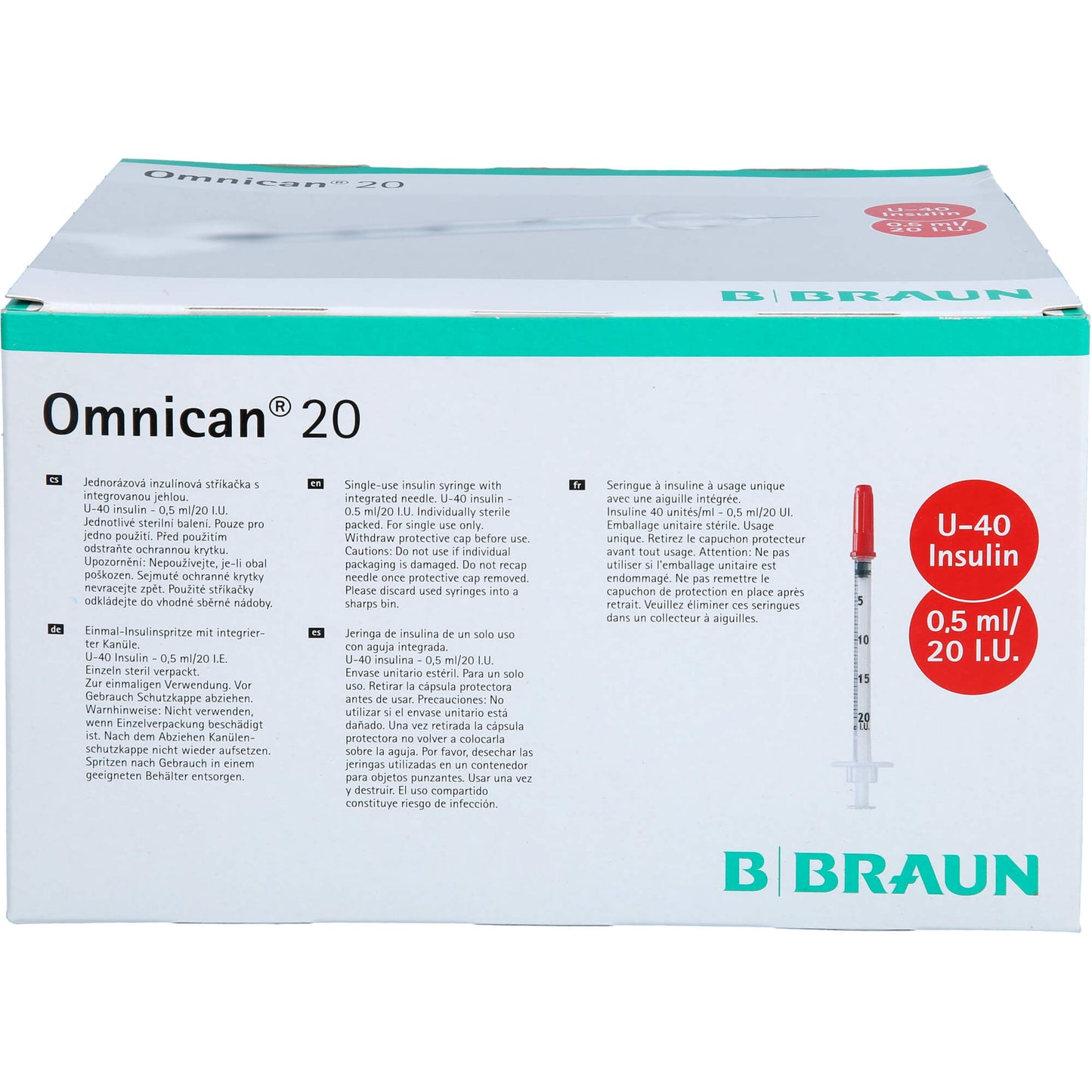 OMNICAN Insulinspr.0,5 ml U40 m.Kan.0,30x8 mm ein. 100X1 St